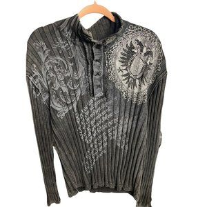 Graphic Sweater International Concepts Gray pull-over sweater #0062